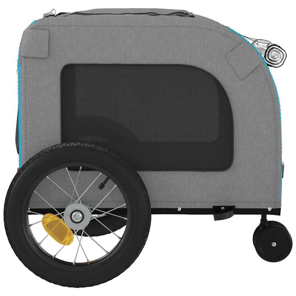 Pet Bike Trailer Blue and grey 124.5 x 63.5 x 53 cm