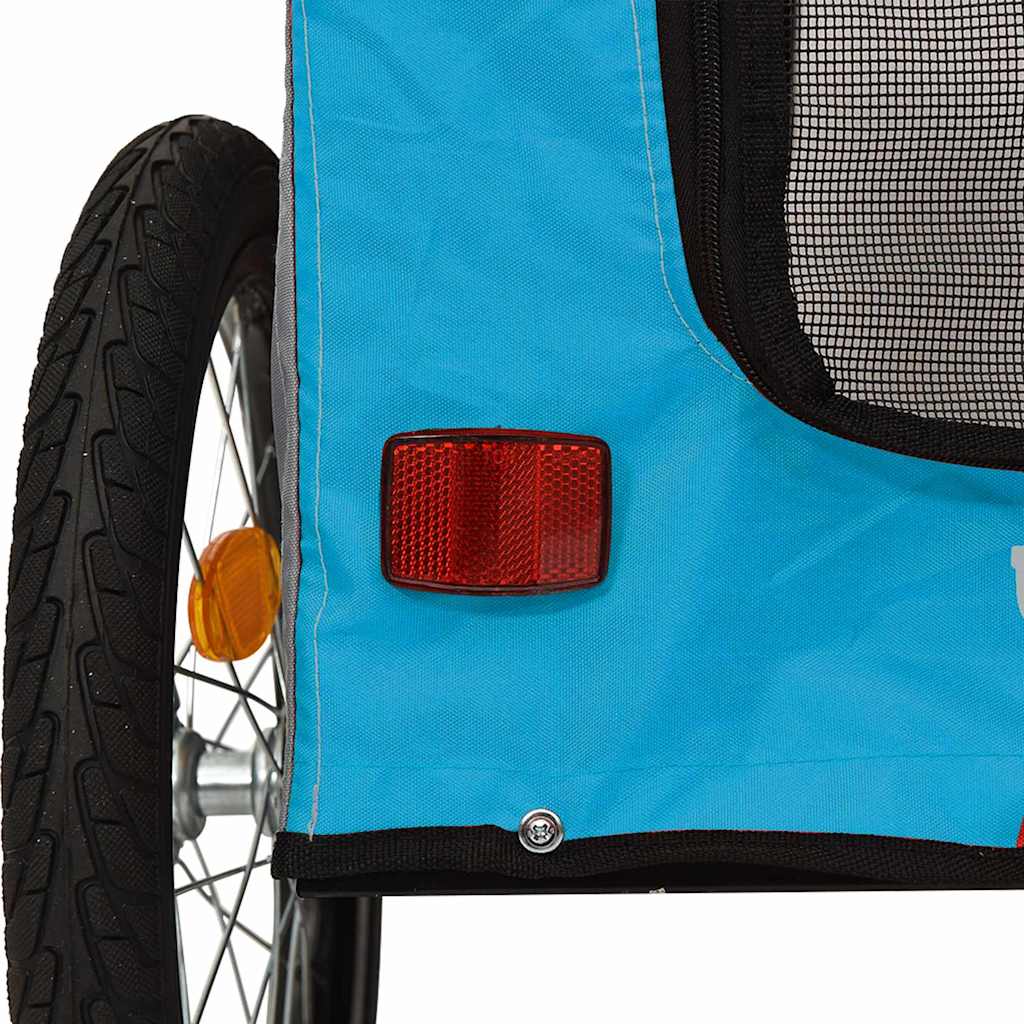 Pet Bike Trailer Blue and grey 124.5 x 63.5 x 53 cm