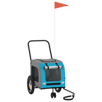 Pet Bike Trailer Blue and grey 124.5 x 63.5 x 53 cm