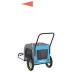 Pet Bike Trailer Blue and grey 124.5 x 63.5 x 53 cm