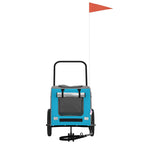 Pet Bike Trailer Blue and grey 124.5 x 63.5 x 53 cm