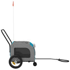 Pet Bike Trailer Blue and grey 124.5 x 63.5 x 53 cm