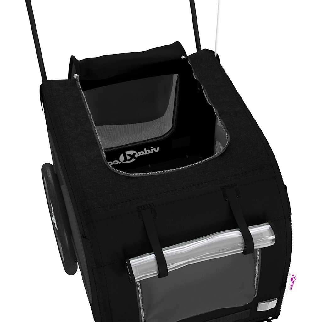 Pet Bike Trailer with Storage Black 124.5 x 63.5 x 53 cm