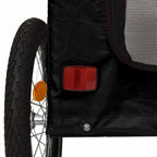 Pet Bike Trailer with Storage Black 124.5 x 63.5 x 53 cm
