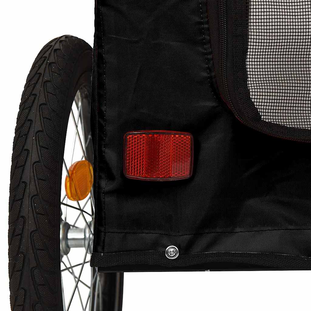 Pet Bike Trailer with Storage Black 124.5 x 63.5 x 53 cm