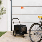 Pet Bike Trailer with Storage Black 124.5 x 63.5 x 53 cm
