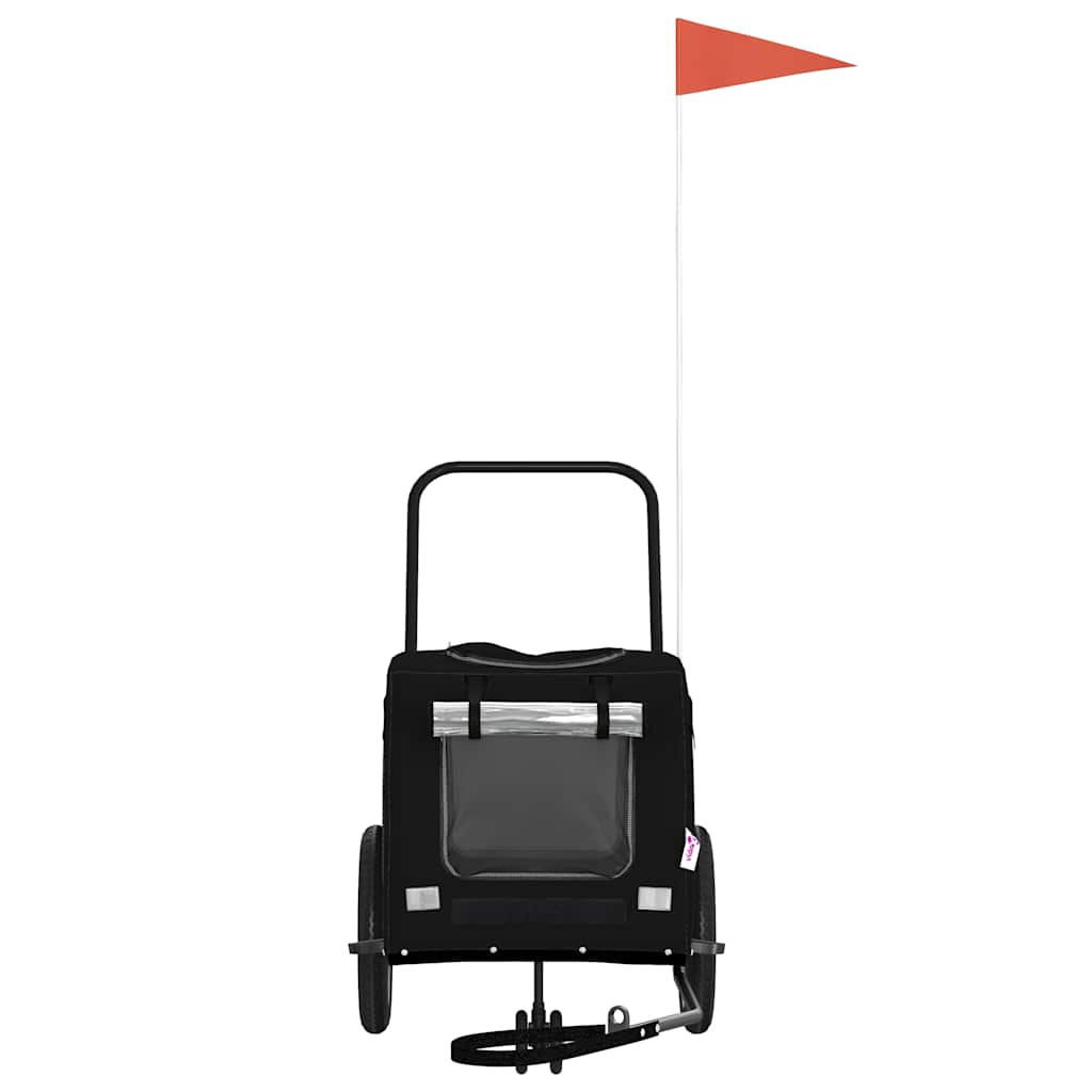 Pet Bike Trailer with Storage Black 124.5 x 63.5 x 53 cm