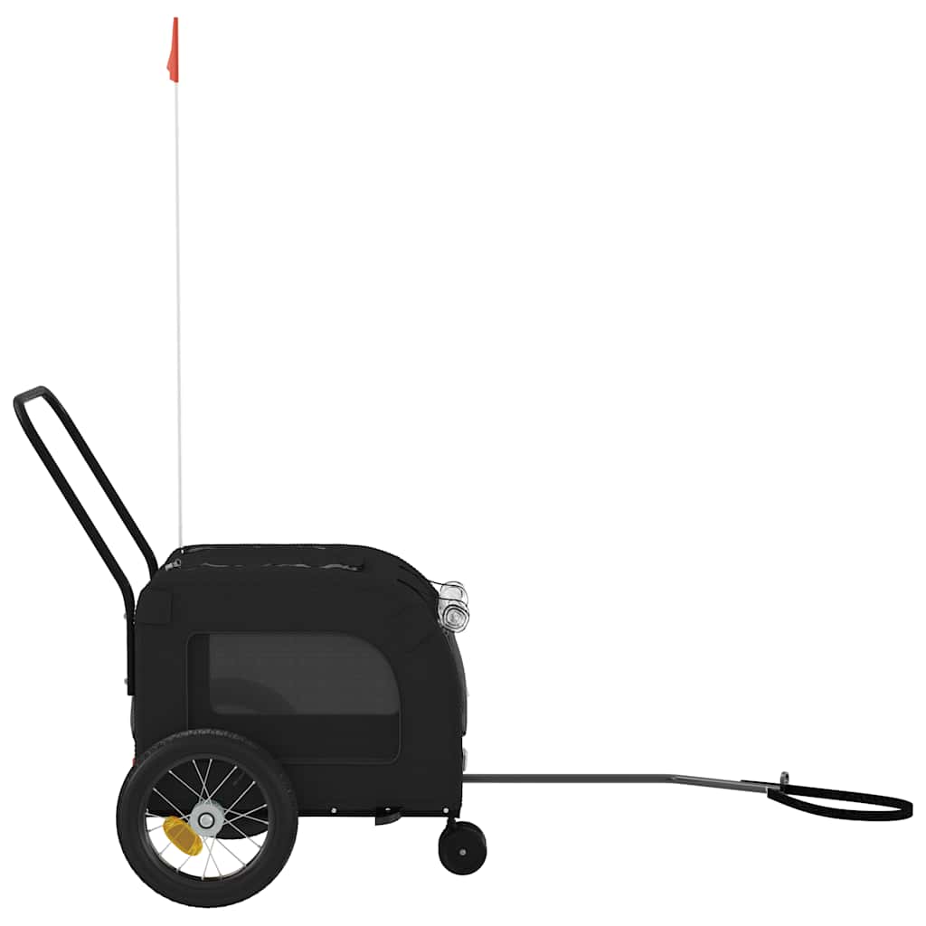 Pet Bike Trailer with Storage Black 124.5 x 63.5 x 53 cm