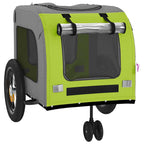 Pet Bike Trailer Green and grey 124.5 x 63.5 x 53 cm