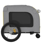 Pet Bike Trailer Yellow and Grey Oxford Fabric and Iron
