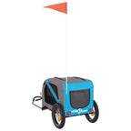 Pet Bike Trailer Blue and Grey Oxford Fabric and Iron