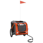 Pet Bike Trailer Orange and Grey Oxford Fabric and Iron