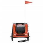 Pet Bike Trailer Orange and Grey Oxford Fabric and Iron