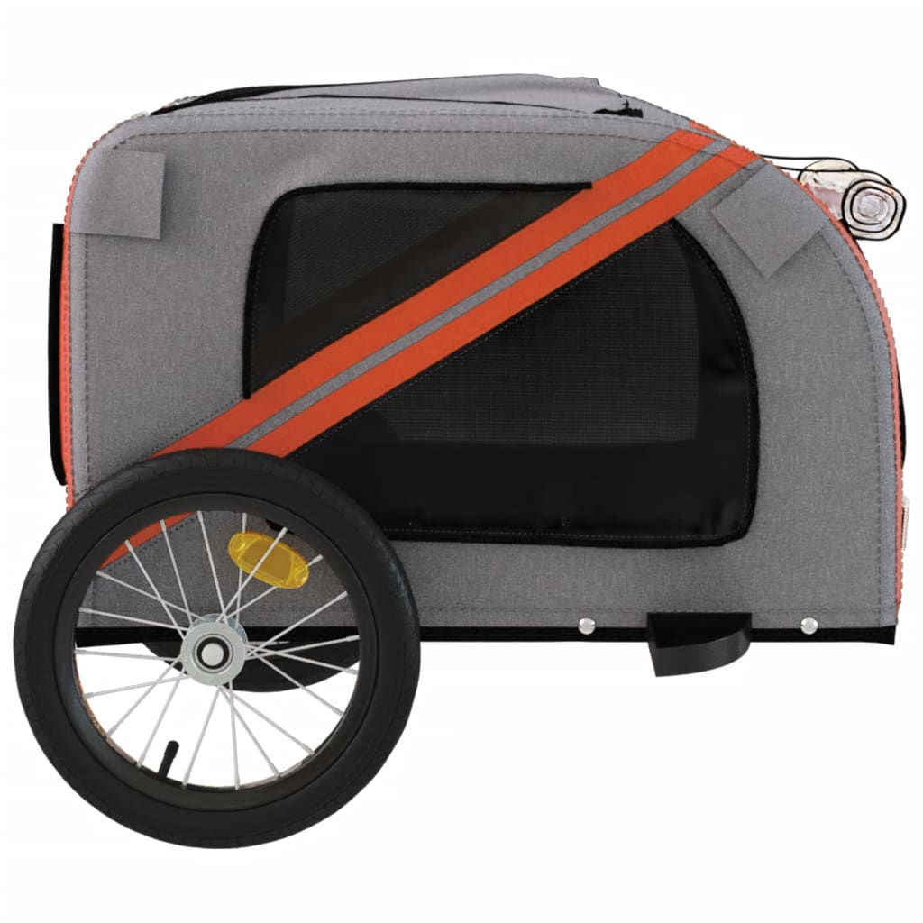 Pet Bike Trailer Orange and Grey Oxford Fabric and Iron