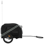 Pet Bike Trailer Black and Grey Oxford Fabric and Iron