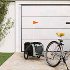 Pet Bike Trailer Black and Grey Oxford Fabric and Iron