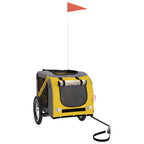 Pet Bike Trailer Yellow and Grey Oxford Fabric and Iron