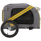 Pet Bike Trailer Yellow and Grey Oxford Fabric and Iron