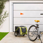 Pet Bike Trailer Green and Grey Oxford Fabric and Iron