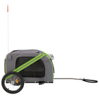 Pet Bike Trailer Green and Grey Oxford Fabric and Iron