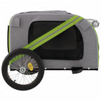 Pet Bike Trailer Green and Grey Oxford Fabric and Iron
