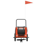 Pet Bike Trailer Orange and Black Oxford Fabric and Iron