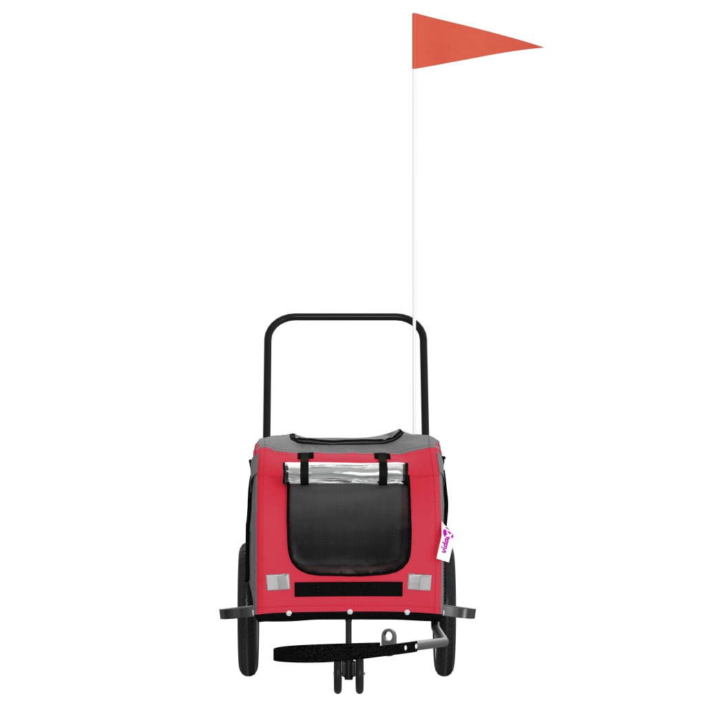 Pet Bike Trailer Red and Black Oxford Fabric and Iron