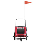 Pet Bike Trailer Red and Black Oxford Fabric and Iron