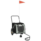 Pet Bike Trailer Grey and Black Oxford Fabric and Iron