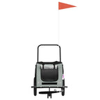 Pet Bike Trailer Grey and Black Oxford Fabric and Iron
