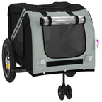 Pet Bike Trailer Grey and Black Oxford Fabric and Iron