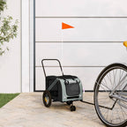 Pet Bike Trailer Grey and Black Oxford Fabric and Iron