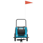 Pet Bike Trailer Blue and Black Oxford Fabric and Iron