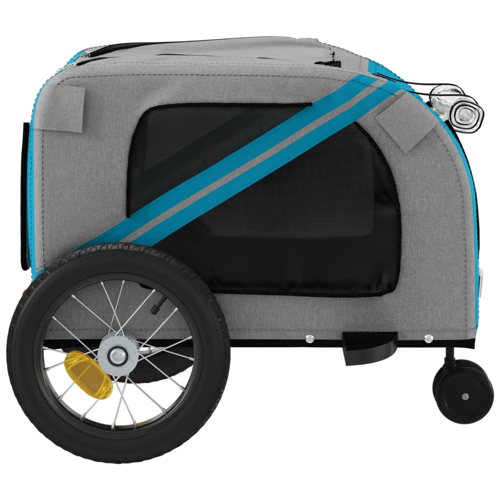 Pet Bike Trailer Blue and Black Oxford Fabric and Iron