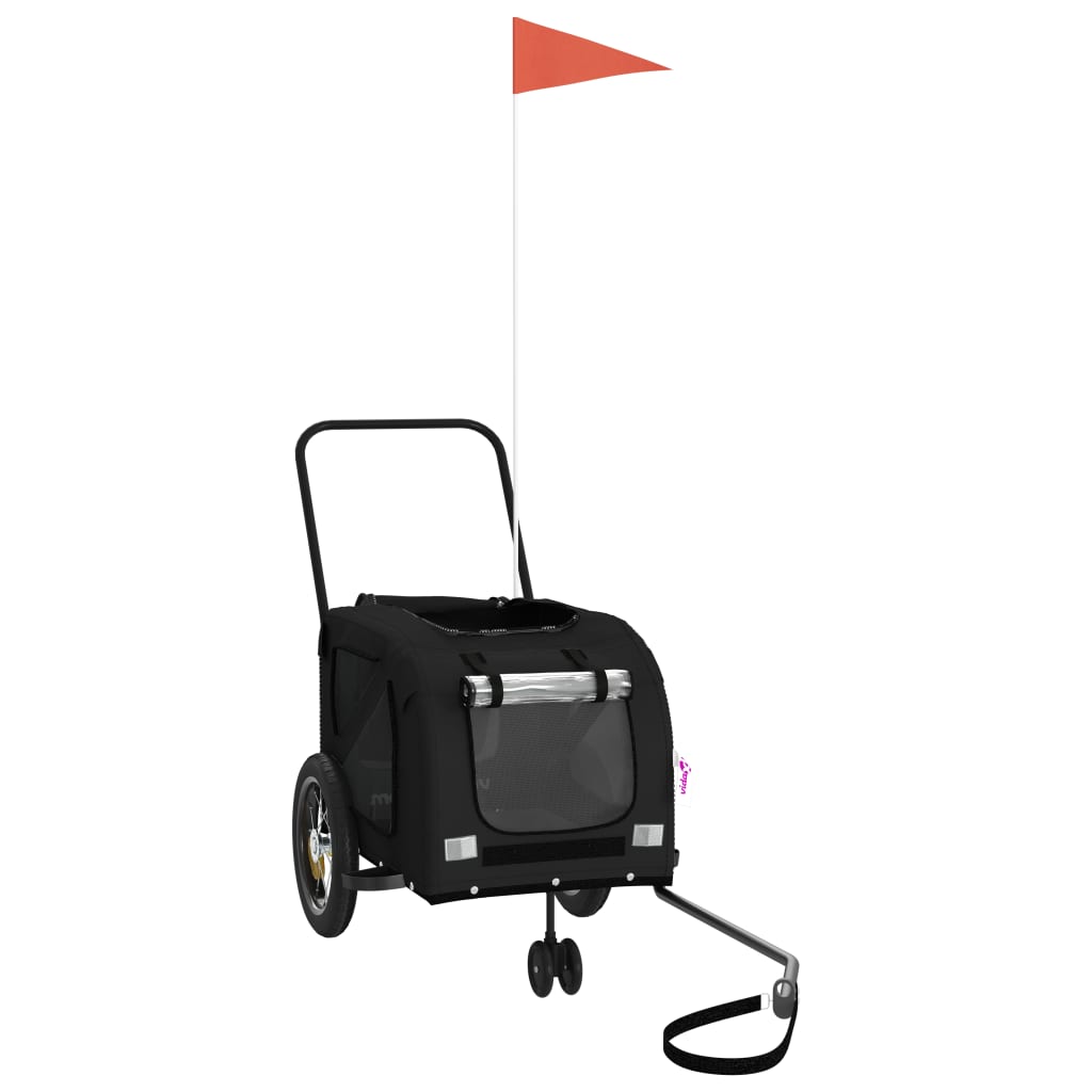 Pet Bike Trailer Black Oxford Fabric and Iron