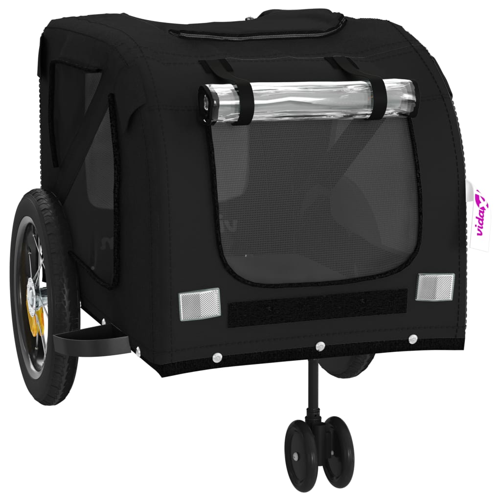 Pet Bike Trailer Black Oxford Fabric and Iron