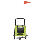 Pet Bike Trailer Green and Black Oxford Fabric and Iron