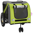 Pet Bike Trailer Green and Black Oxford Fabric and Iron