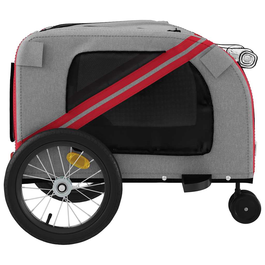 Pet Bike Trailer Orange and Grey Oxford Fabric and Iron