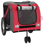 Pet Bike Trailer Red and Grey Oxford Fabric and Iron