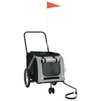Pet Bike Trailer Grey and Black Oxford Fabric and Iron