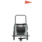 Pet Bike Trailer Grey and Black Oxford Fabric and Iron