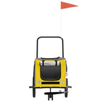 Pet Bike Trailer Yellow and Grey Oxford Fabric and Iron