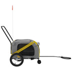 Pet Bike Trailer Yellow and Grey Oxford Fabric and Iron