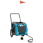 Pet Bike Trailer Blue and Grey Oxford Fabric and Iron