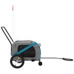 Pet Bike Trailer Blue and Grey Oxford Fabric and Iron