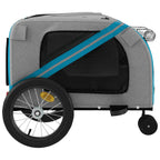 Pet Bike Trailer Blue and Grey Oxford Fabric and Iron