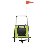 Pet Bike Trailer Green and Grey Oxford Fabric and Iron