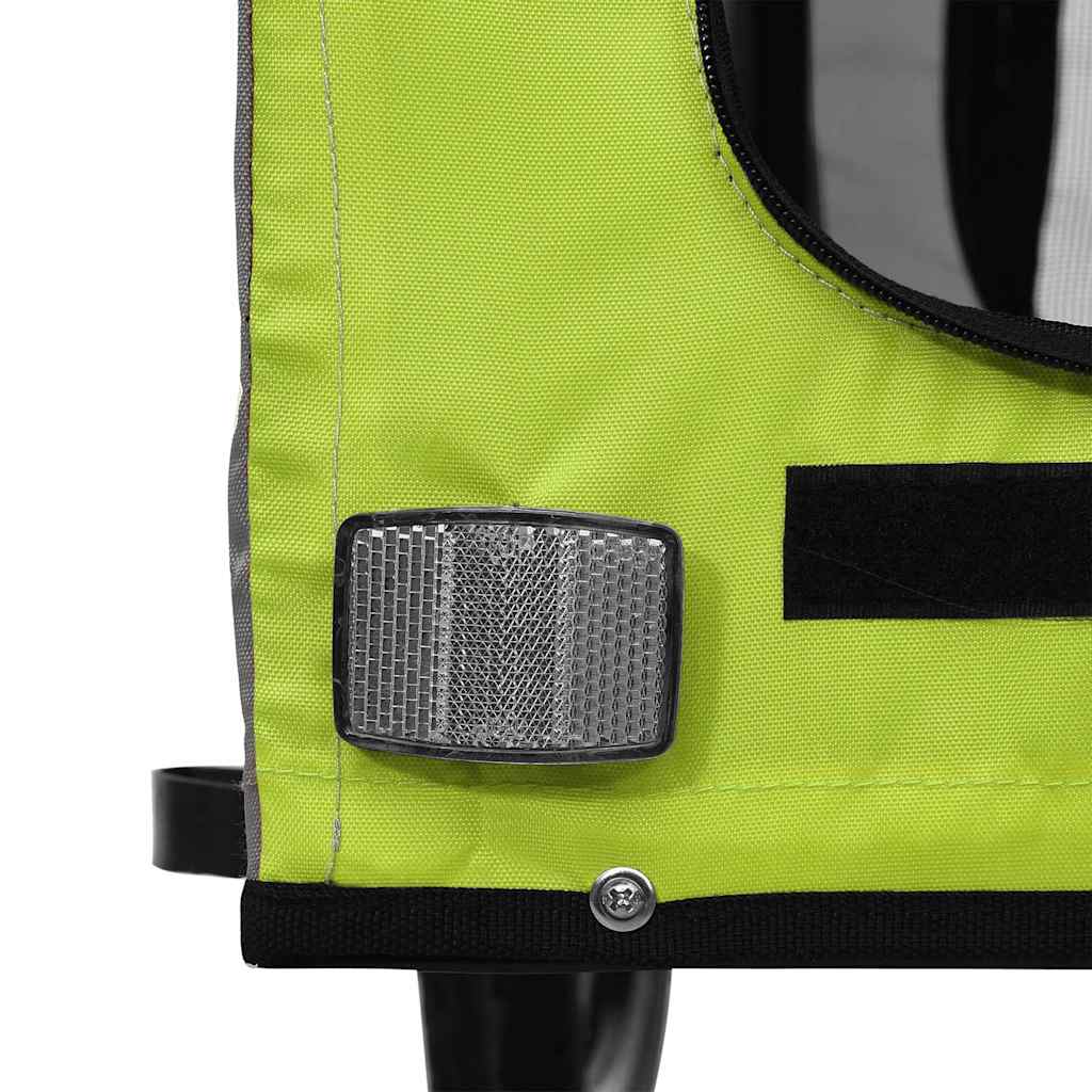 Pet Bike Trailer Green and Grey Oxford Fabric and Iron