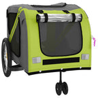 Pet Bike Trailer Green and Grey Oxford Fabric and Iron